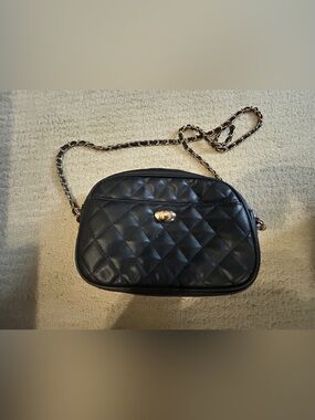 Kate Spade Black Quilted Crossbody Bag Chain Strap